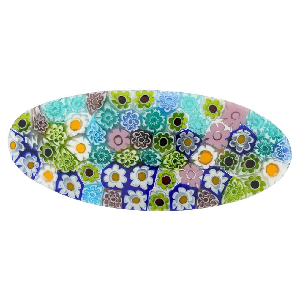 Glass Of Venice Murano Glass Millefiori Oval Hair Clip - Pastels Beauty & Personal Care Glass Of Venice