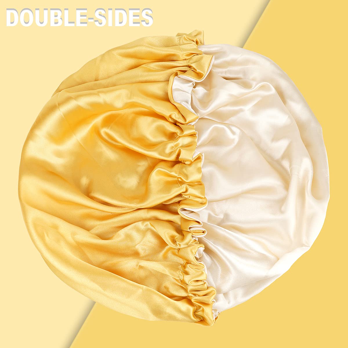 CHORHA Satin Sleep Cap, Double-Sided Adjustable Bonnet Cap (Yellow) Beauty & Personal Care CHORHA