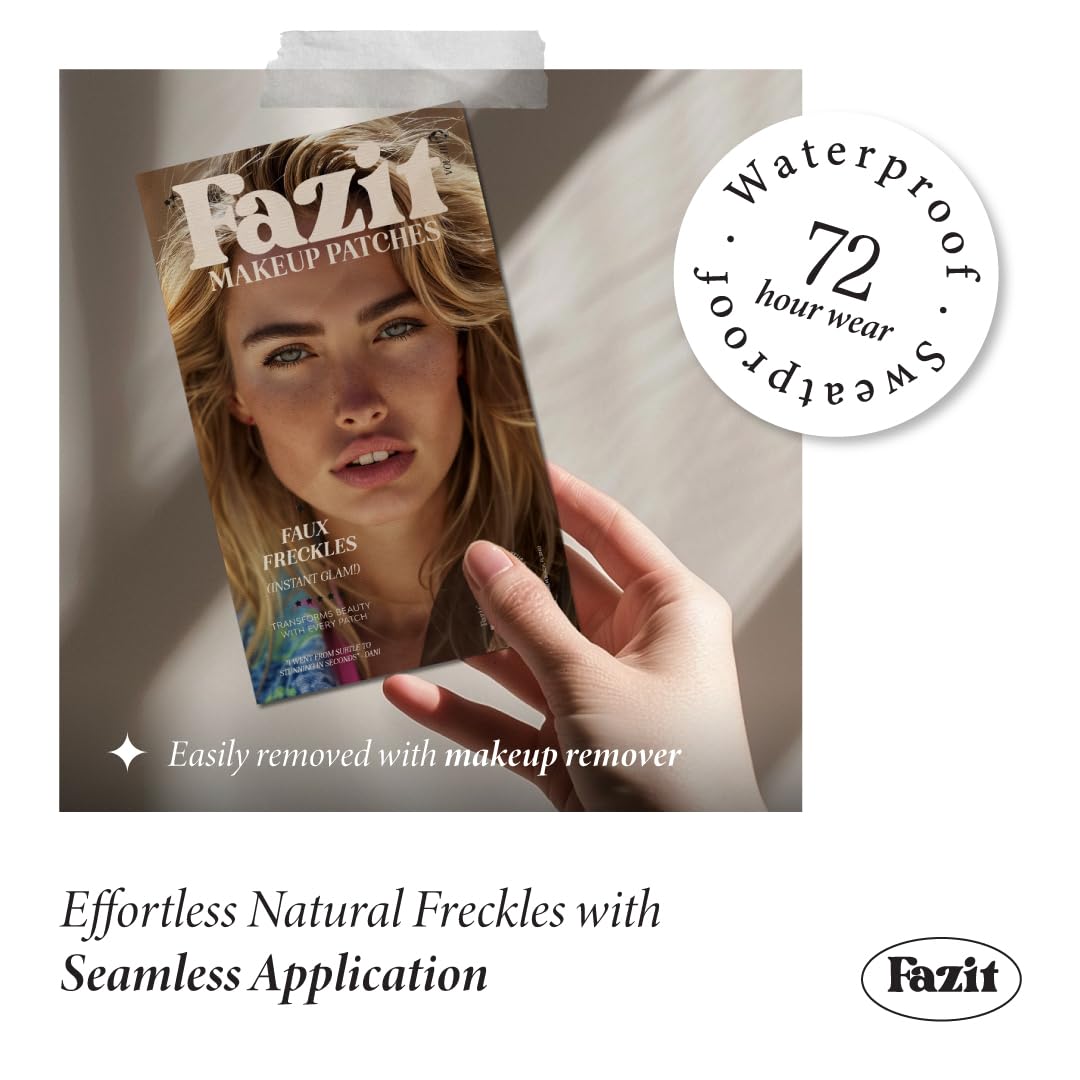 Fazit Makeup Patches - Faux Freckles - Glow Up Make-Up Patches - Cute Glitter Makeup Accessories For Women - Cosmetic Glitter For Face Beauty & Personal Care Fazit
