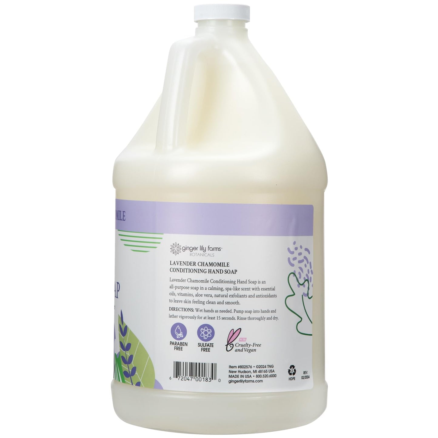 Ginger Lily Farms Botanicals All-Purpose Conditioning Liquid Hand Soap Refill, 100% Vegan & Cruelty-Free, Lavender Chamomile Scent, 1 Gallon (128 fl Beauty & Personal Care Ginger Lily Farms