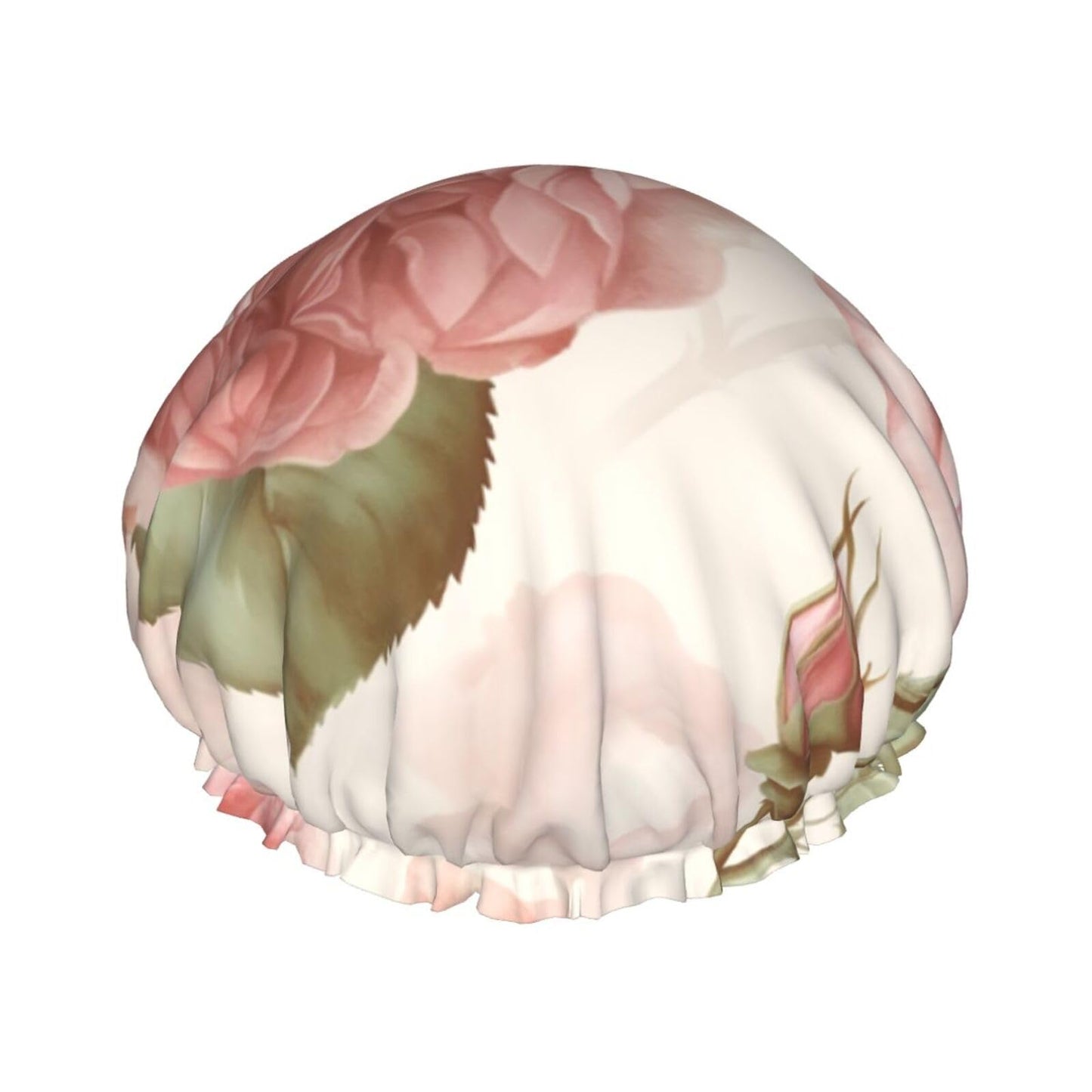 Beauty Roses Shower Cap for Women Men Large Reusable Shower Bonnet Double-Layer Waterproof Bath Caps Elastic Band Hair Hat for All Hairstyles Beauty and Personal Care BWLHJKE