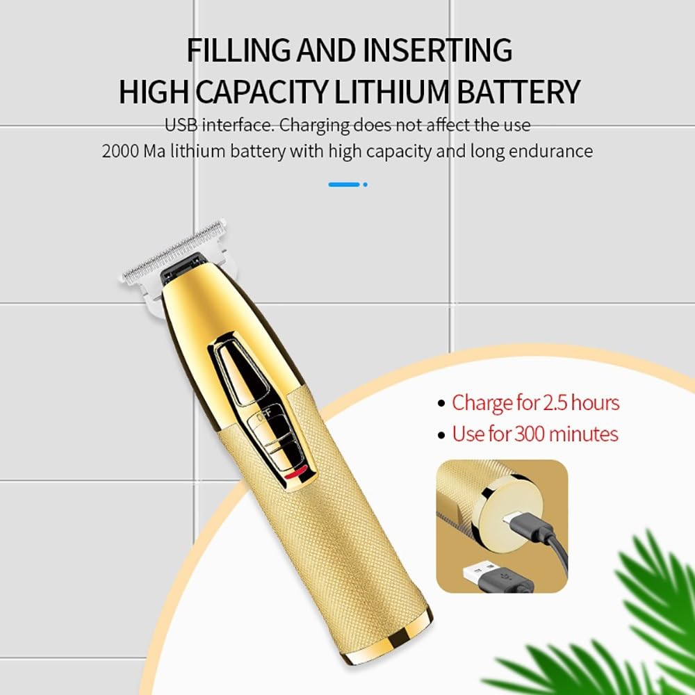 HEYLZBKCF Mens Hair Clippers Clipper Professional Finish Cutting Machine Beard Trimmer 0mm Skin Cut Electric Cutter Rechargeable Beauty and Personal Care HEYLZBKCF