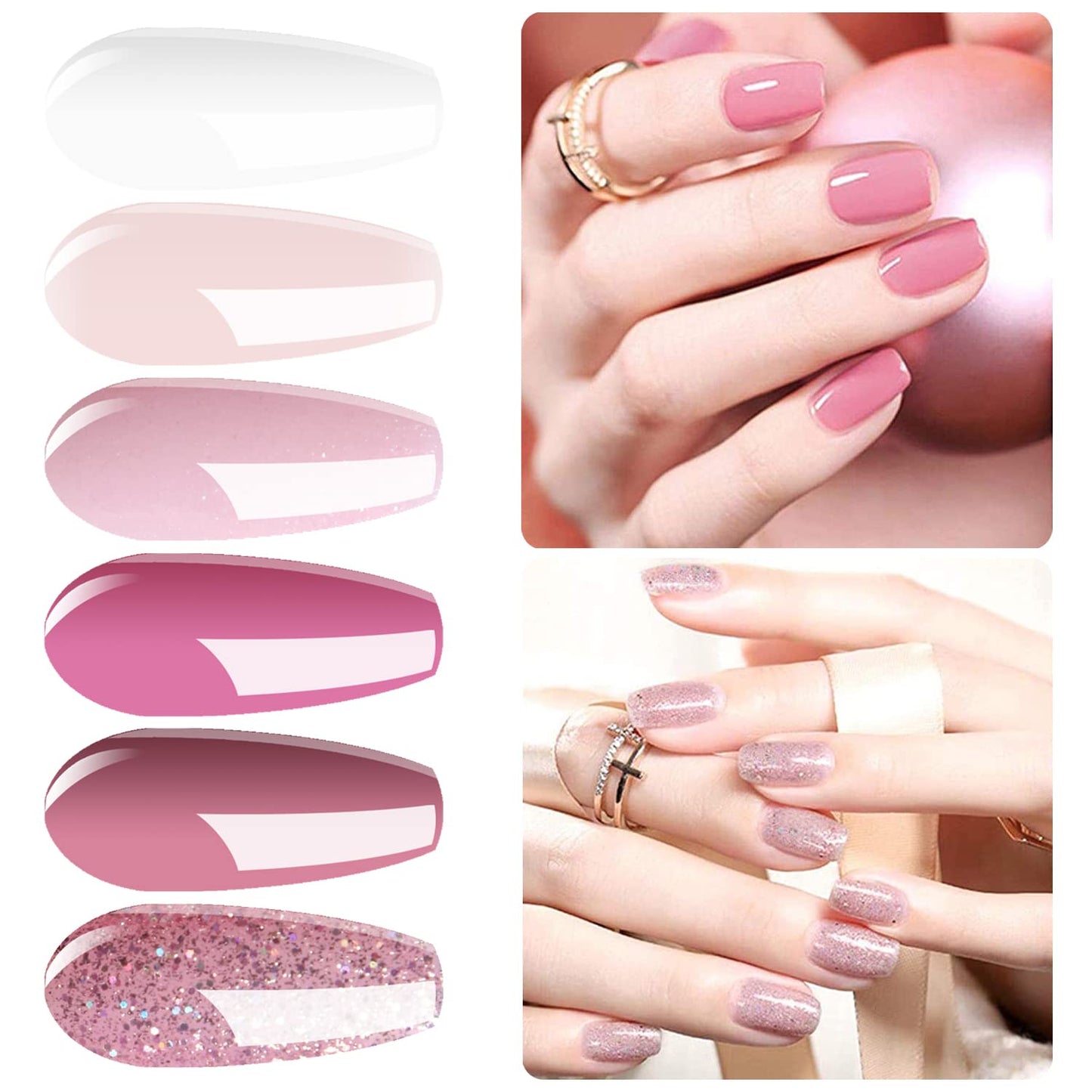 Vishine Gel Nail Polish Starter Kit with 48W SUNOne UV LED Nail Lamp Speed Dryer Manicure Tools 6 Pretty Colors Gel Polish Base and Top Coat #01 Beauty & Personal Care Vishine