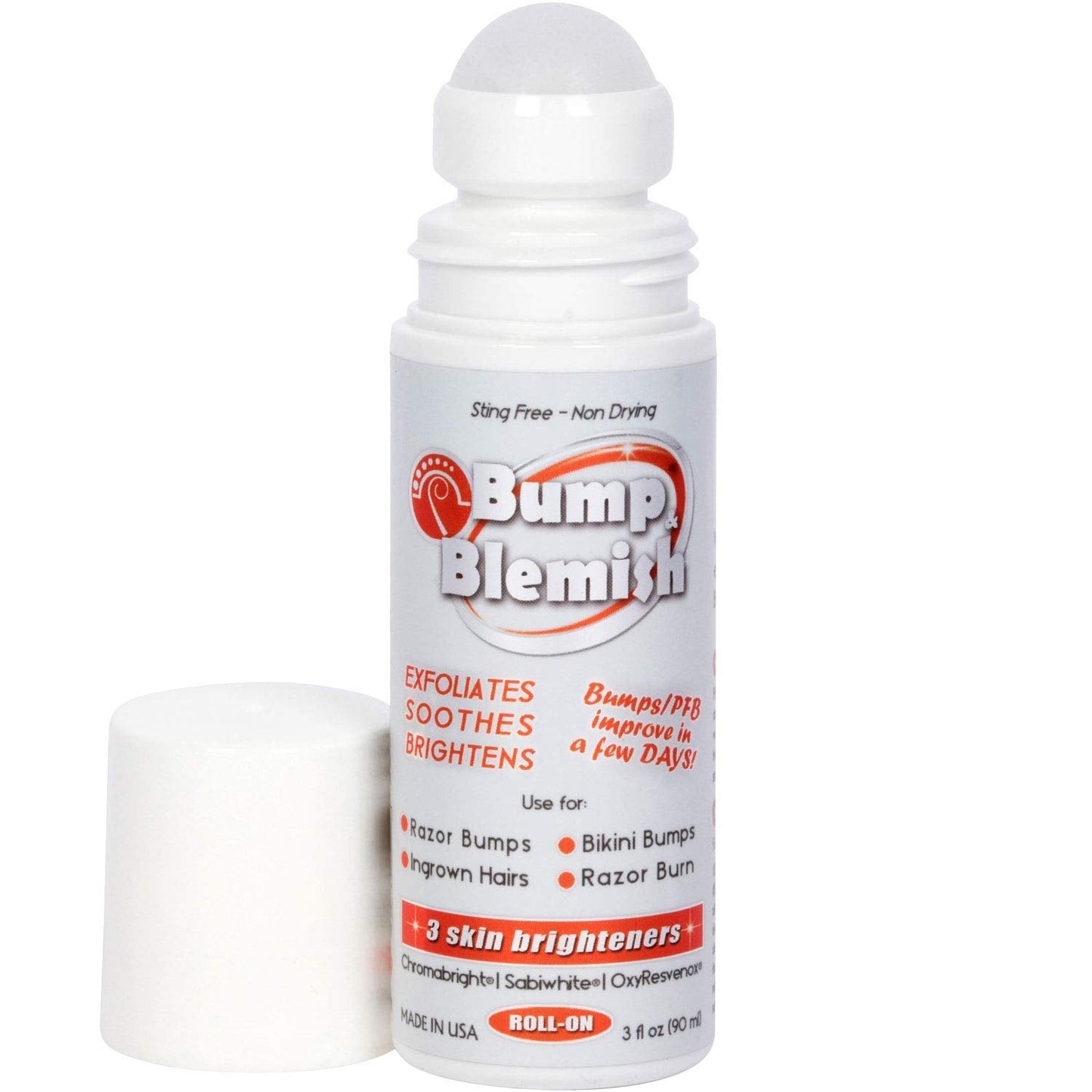 BUMP & BLEMISH 90 ML LARGER ROLL-ON CHROME FORMULA Solution for all hair removal complications: razor bumps (PFB), razor burn, ingrown hairs & the Beauty & Personal Care Bump & Blemish