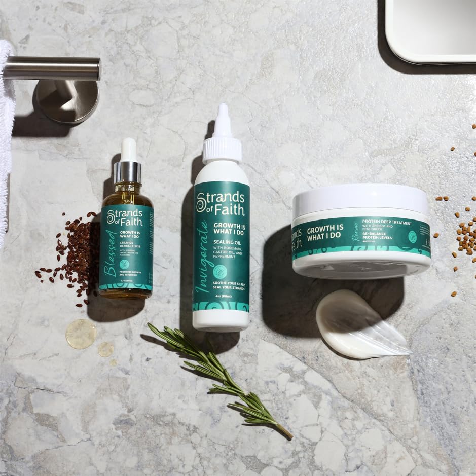 Strands of Faith Natural Stimulating Sealing Oil with Peppermint Essential Oil | Hydrates, Moisturizes and Revitalizes to Healthy Hair Beauty & Personal Care Strands of Faith