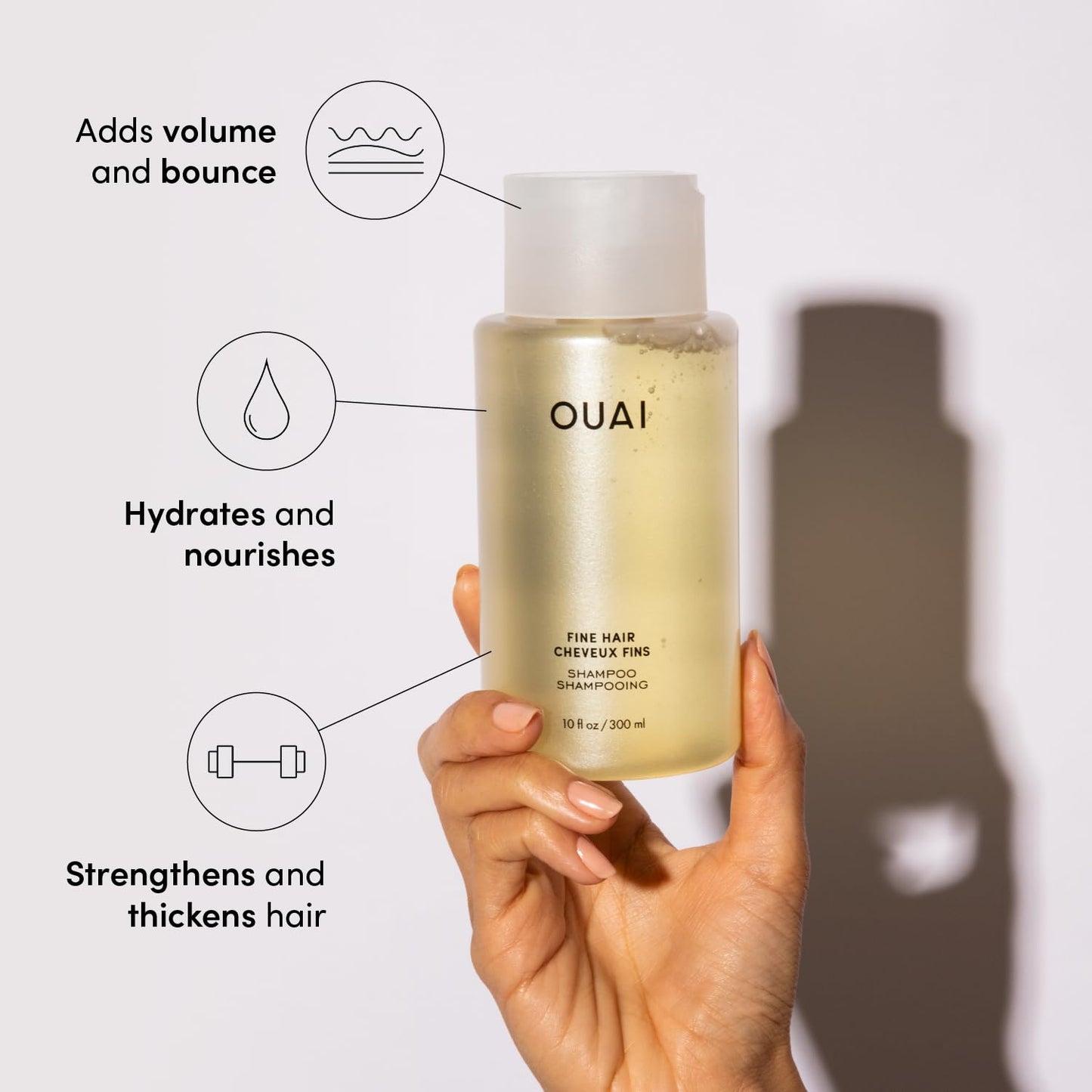 OUAI Fine Shampoo and Conditioner Set - Sulfate Free Shampoo and Conditioner for Women & Men - Made with Keratin, Marshmallow Root, Shea Butter Beauty & Personal Care OUAI