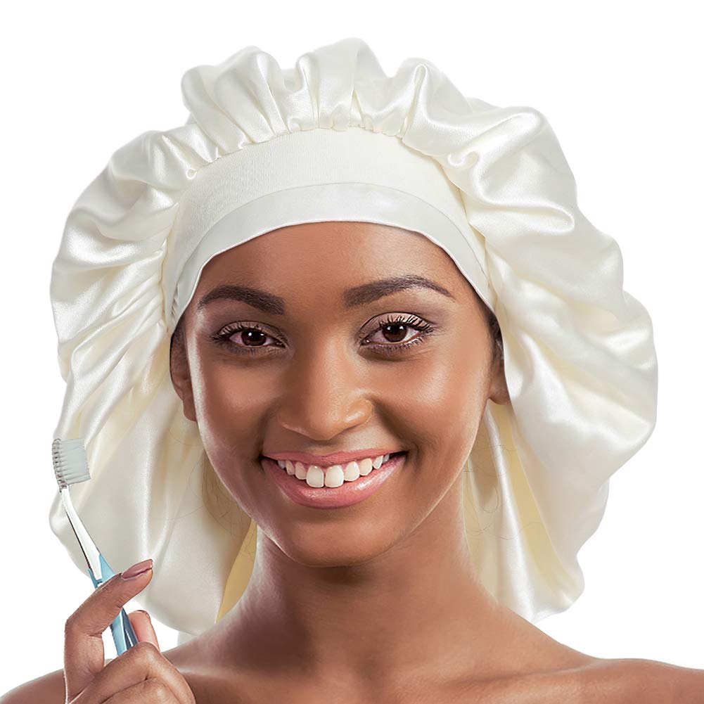 Jumbo Satin Bonnet for Natural Hair Braids Satin Stocking Cap Beauty and Personal Care Alnorm