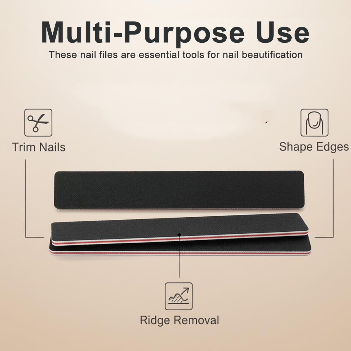 10Pcs Professional Washable Thick Nail Files Emery Board 60/60 Grit Black Nail Art Care Sanding Buffer Buffing Manicure Pedicure Tool Beauty & Personal Care ASTRQLE
