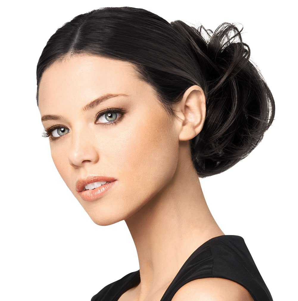 HairDo Modern Chignon Color R2 EBONY Extensions Claw Clip Loose Hair Bun Tru2Life Heat Friendly Synthetic Soft Waves Hairpiece