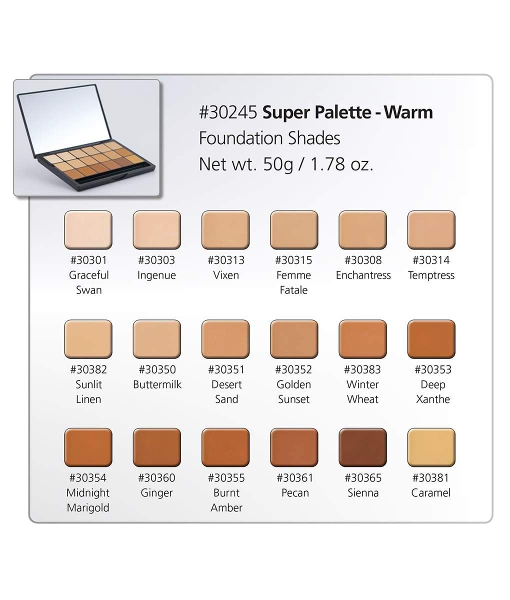 Graftobian Glamour Crème Ultra HD Foundation Super Palettes - Foundation Palette, Contour Makeup, Foundation for Professional Makeup Kit, Face Makeup Beauty & Personal Care Graftobian