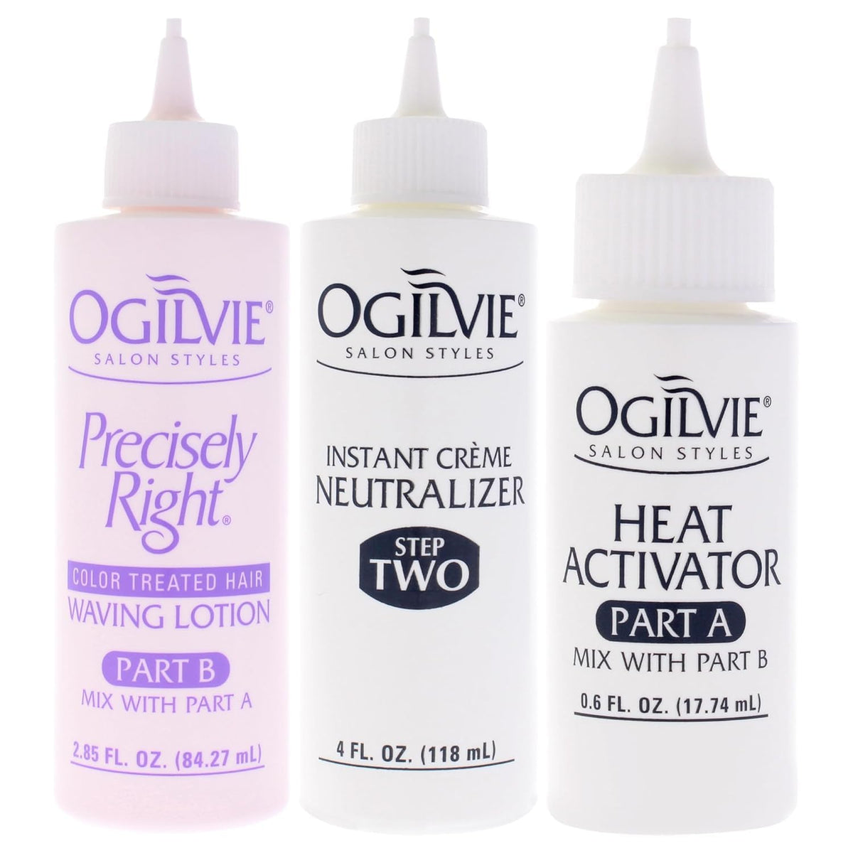Ogilvie Salon Styles Precisely Right Professional Conditioning Home Perm Kit for Men & Women - For Normal or Hard-to-wave Hair - Heat-activated