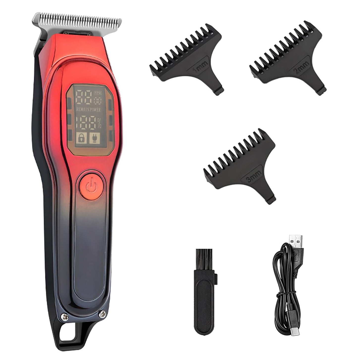 QDKVTNDJZ Hair Clippers for Men, Professional Barber Rechargeable Precision Steel Blade Trimmer(Red Black) Beauty and Personal Care QDKVTNDJZ