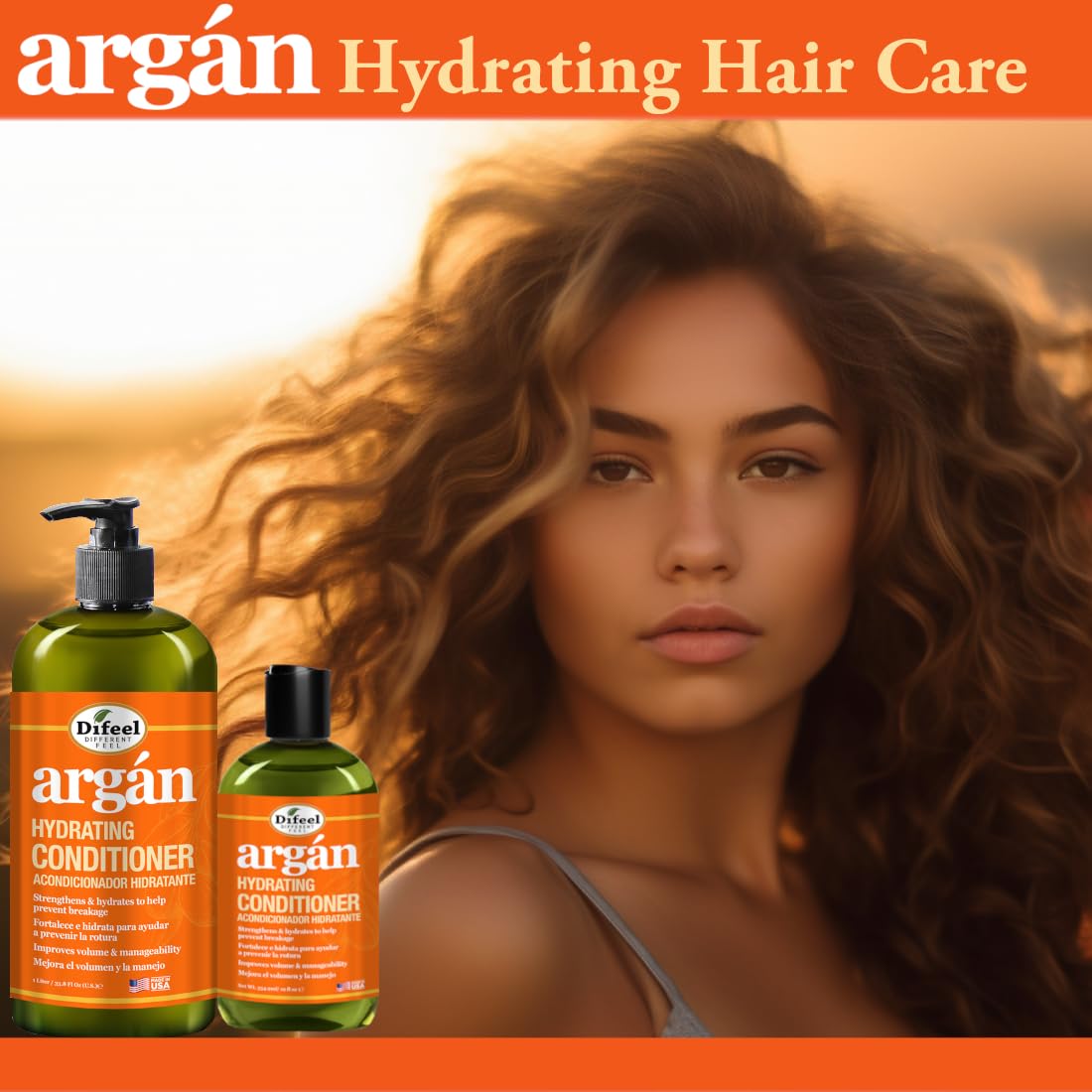 Difeel Argan Hydrating Conditioner 12 oz. - Natural Argan Oil Conditioner Hydrating, Sulfate Free Natural Conditioner for Hair