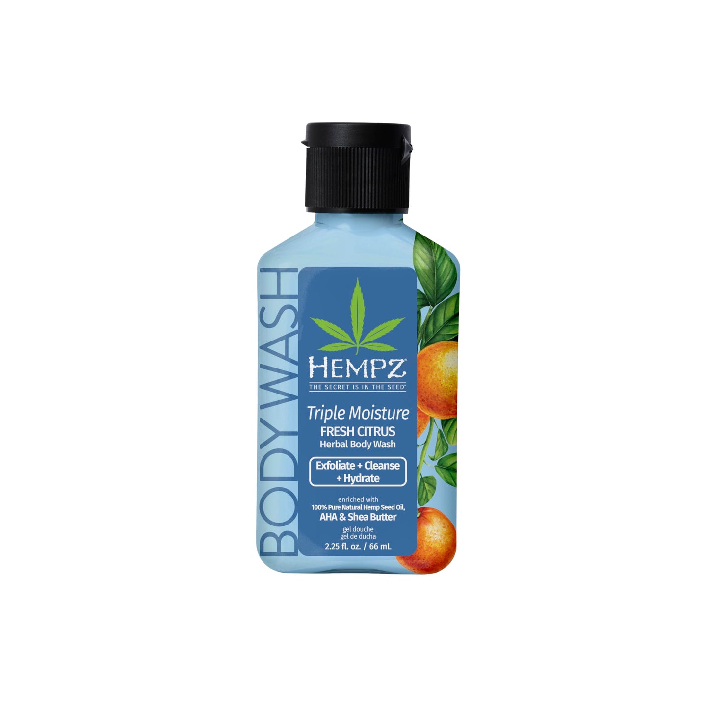 Hempz NEW Mini Body Wash, Triple Moisture Fresh Citrus, Travel Size Shower Gel, 2.25 oz. Beauty & Personal Care Hempz