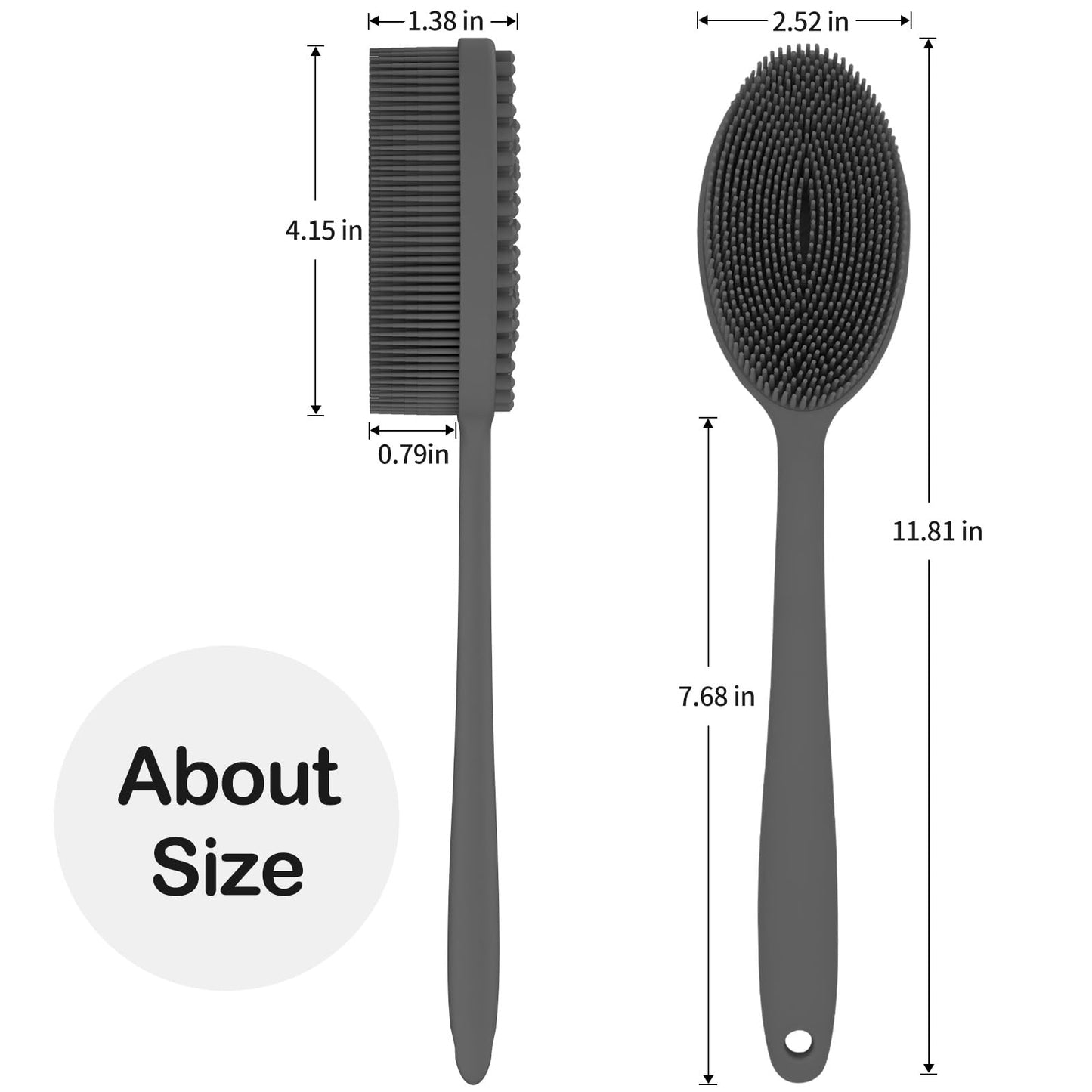 MateeyLife Silicone Body Scrubber Exfoliator with Handle, Gentle Back Scrubber for Shower, Bath Scrubber for Body Beauty and Personal Care MateeyLife
