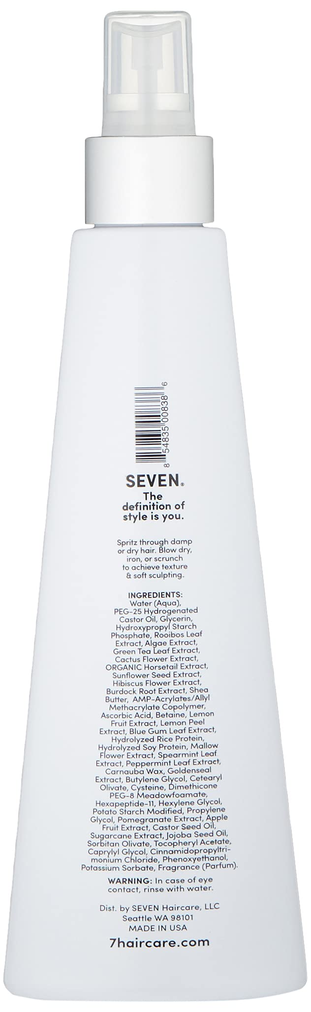 SEVEN Hair Care CUBICA TOUSLE Texture Hair Spray for Women & Men, Dry Wax Hairspray for Volume, Body + Beachy Waves, ProVitamin B5, Green Tea Beauty & Personal Care SEVEN