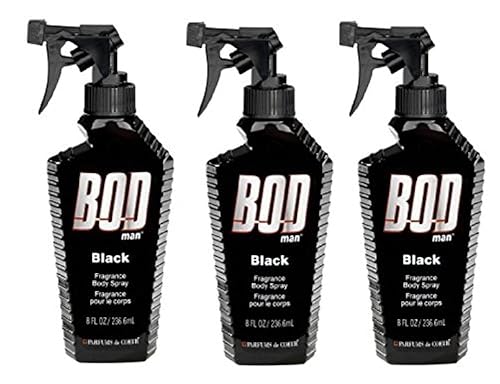 Bod Man - Mens Body Spray - Black - Pack of 3 Beauty & Personal Care Bod Man