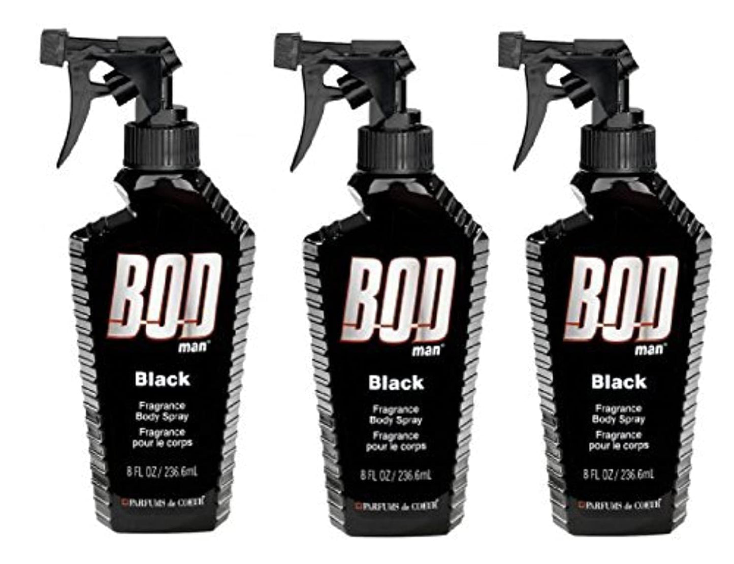 Bod Man - Mens Body Spray - Black - Pack of 3 Beauty & Personal Care Bod Man