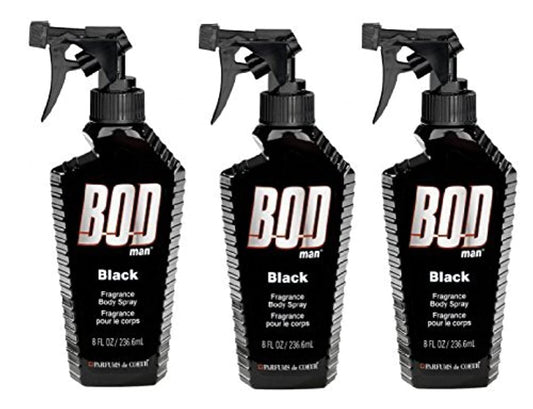 Bod Man - Mens Body Spray - Black - Pack of 3 Beauty & Personal Care Bod Man