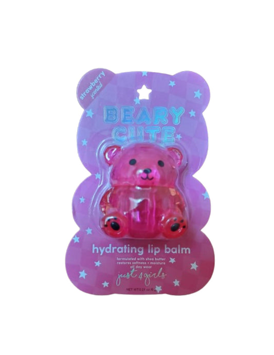Just 4 Girls Beary Cute Hydrating Lip Balm, Bear-Shaped, Shea Butter, Cotton Candy and Strawberry Scented Beauty and Personal Care Just 4 girls