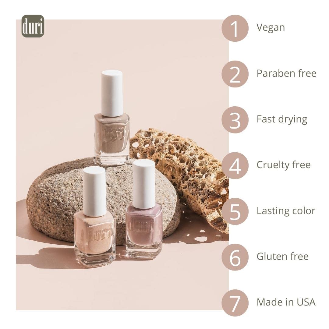 duri Nail Polish, 340 Forever Beautiful, Pale Pink Color, Soft Pastel, Neutral Shade with Sheer Finish for French Manicure, Wedding, Everyday Wear Beauty & Personal Care duri