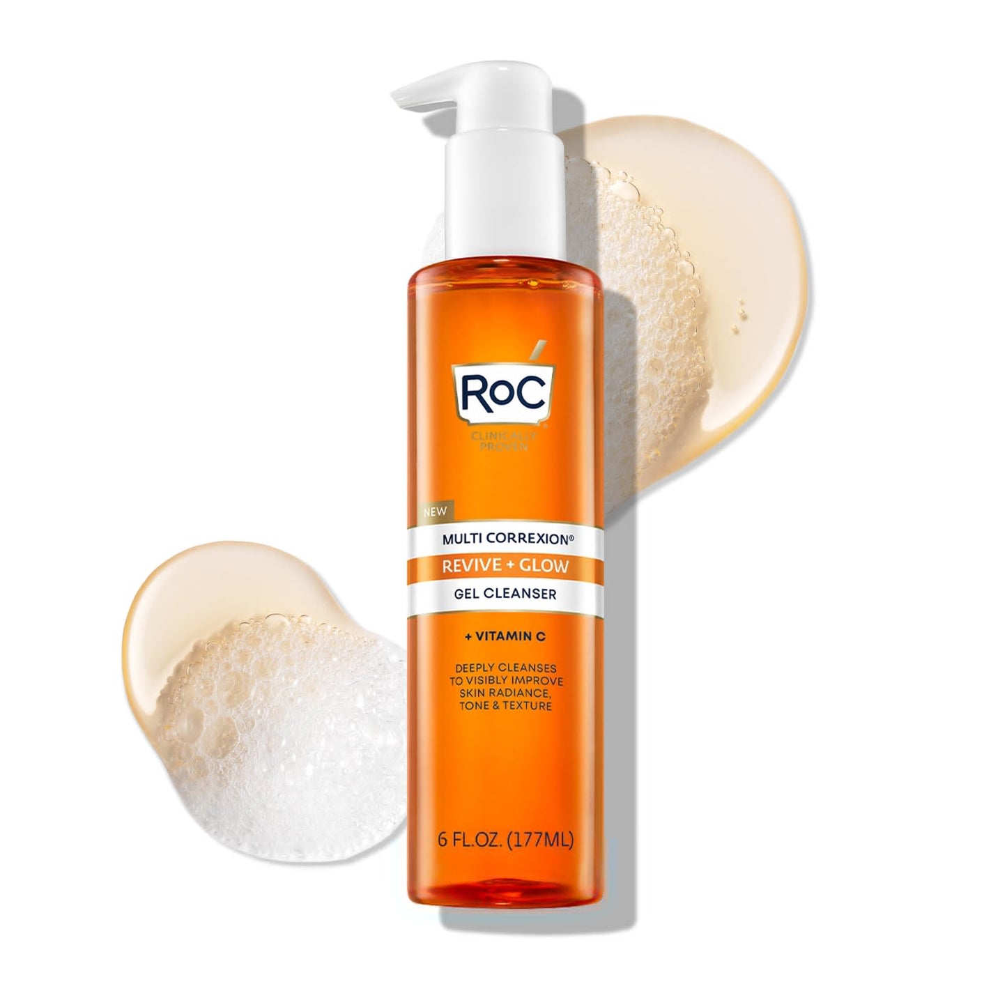 RoC Multi Correxion Revive + Glow Gel Vitamin C Cleanser, Face Wash, Facial Cleanser with Glycolic Acid, Paraben-Free, Sulfate-Free Skin Care - 6 Beauty & Personal Care RoC