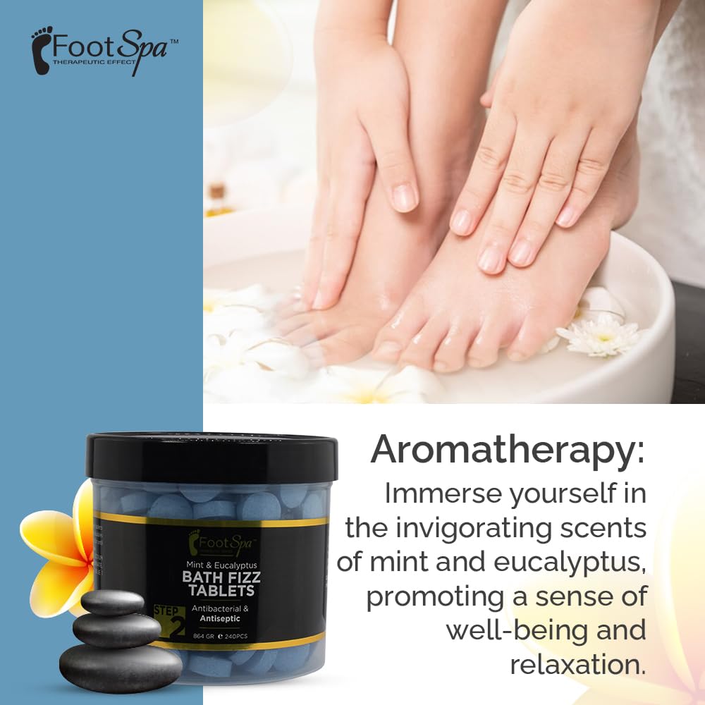 FOOTSPA - Bath Fizz, Mint & Eucalyptus - Relaxing Aromatherapy - 42 Ounces Beauty & Personal Care FootSpa