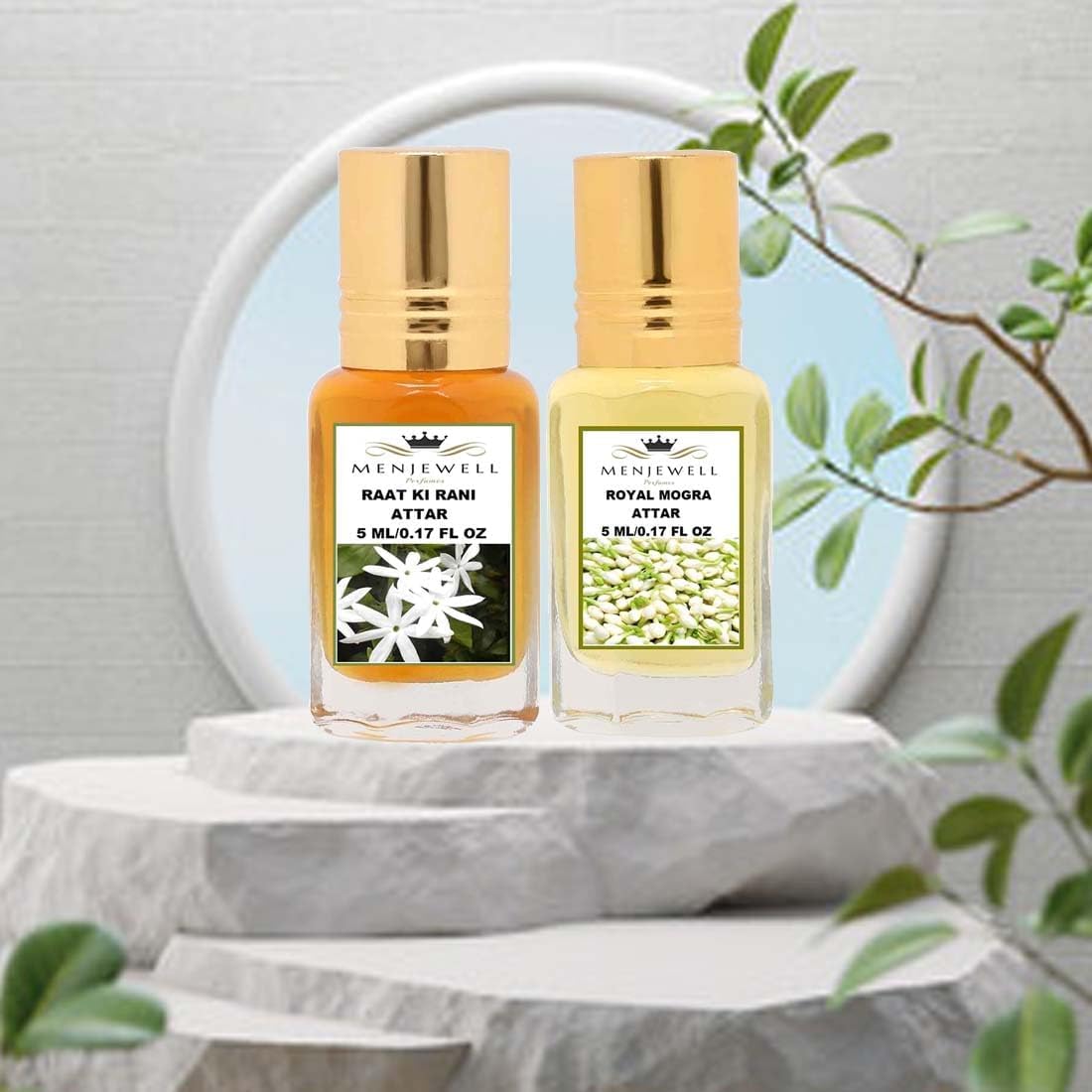 SENTA Raat Ki Rani and Mogra Attar Combo for Men & Women (Pack of 2) 5ml Beauty & Personal Care SENTA
