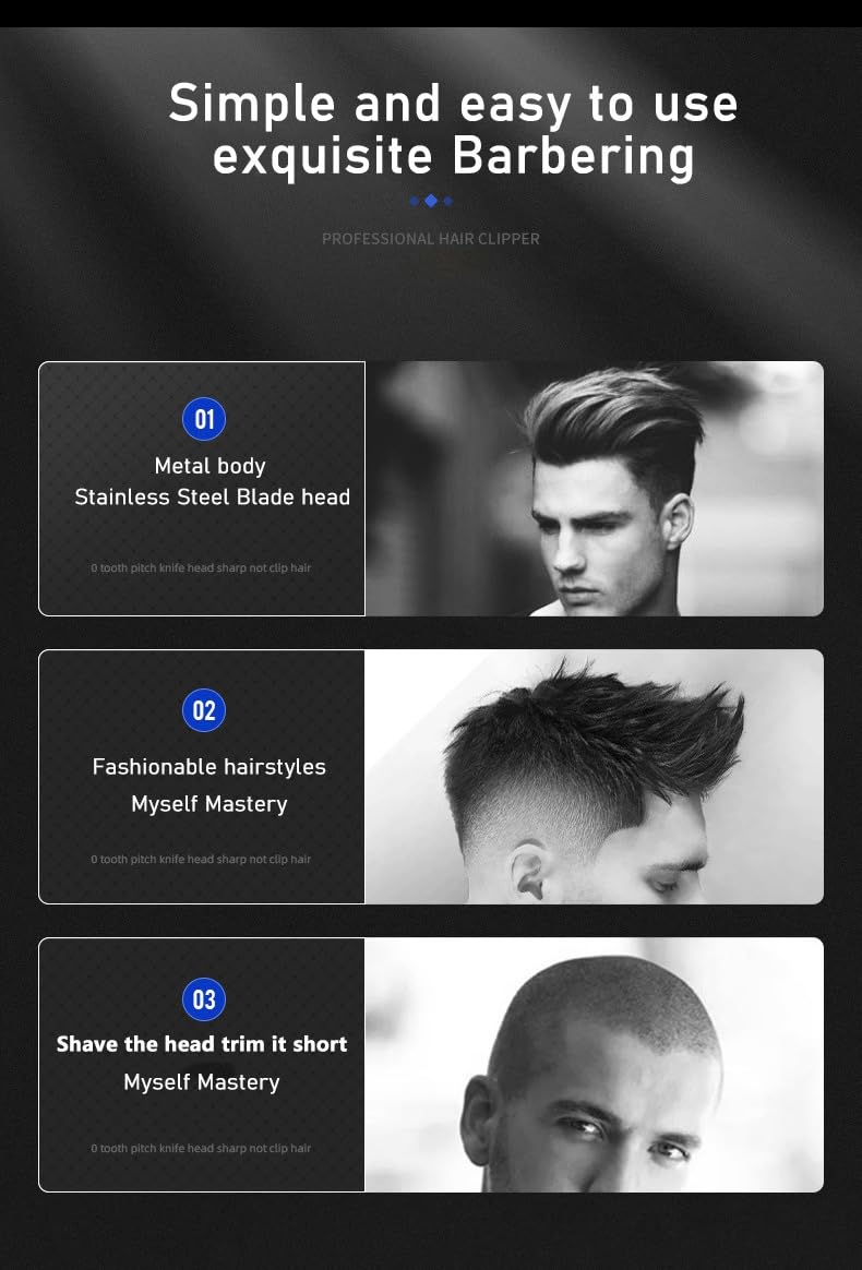 GLESVOWIO Cordless Hair Clippers for Men Barber Set with LED Digital Display 4 Limit Combs Rechargeable Haircutting Machine Fast Charging Beauty and Personal Care GLESVOWIO