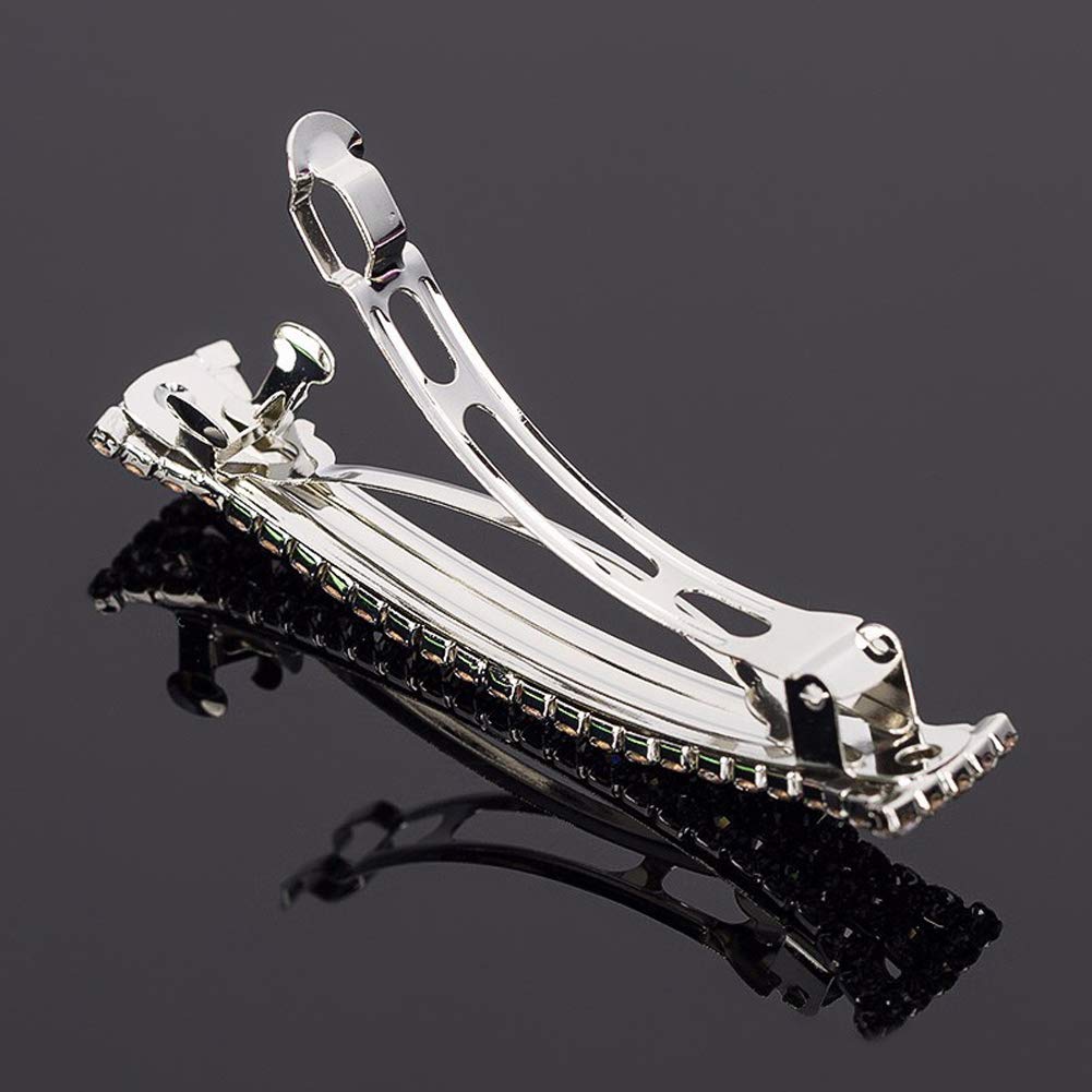 lasenersm Hair Clip, 2 Pieces Hair Accessory with Three Row Rhinestone Crystal, Hair Barrette Clip for Girls and Women, 2.75 in Length, Silver Beauty & Personal Care lasenersm