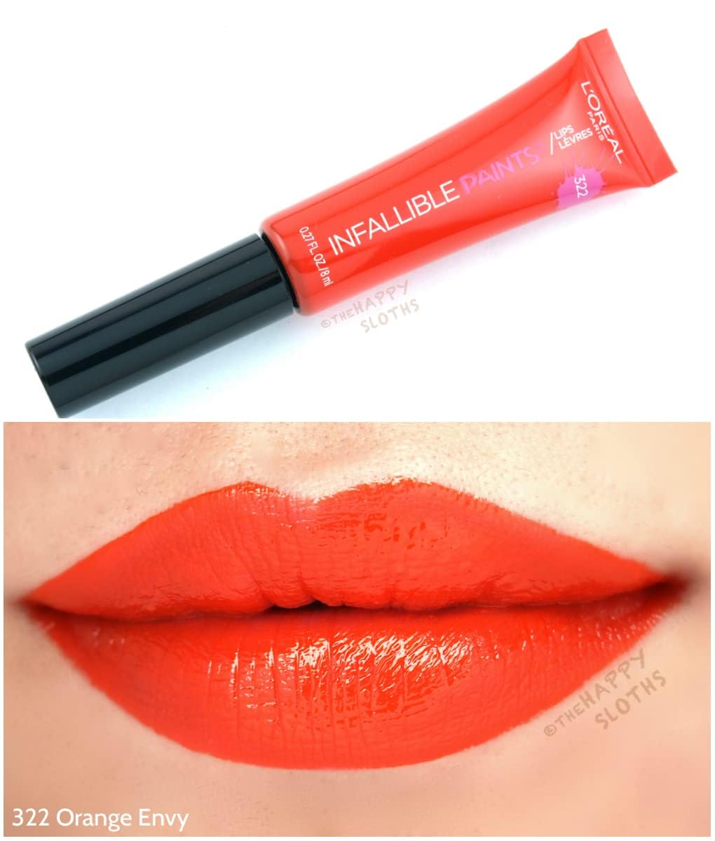 L'Oréal Paris Infallible PAINTS/LIPS, Orange Envy, 0.27 fl. oz. Beauty & Personal Care L'Oreal Paris