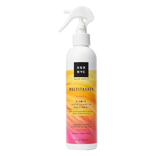 SGX NYC The Multitasker Daily Leave-In Treatment - Heat Protection Spray for Hair - Leave In Conditioner Spray with Biotin - 7.2 oz Beauty & Personal Care SGX NYC