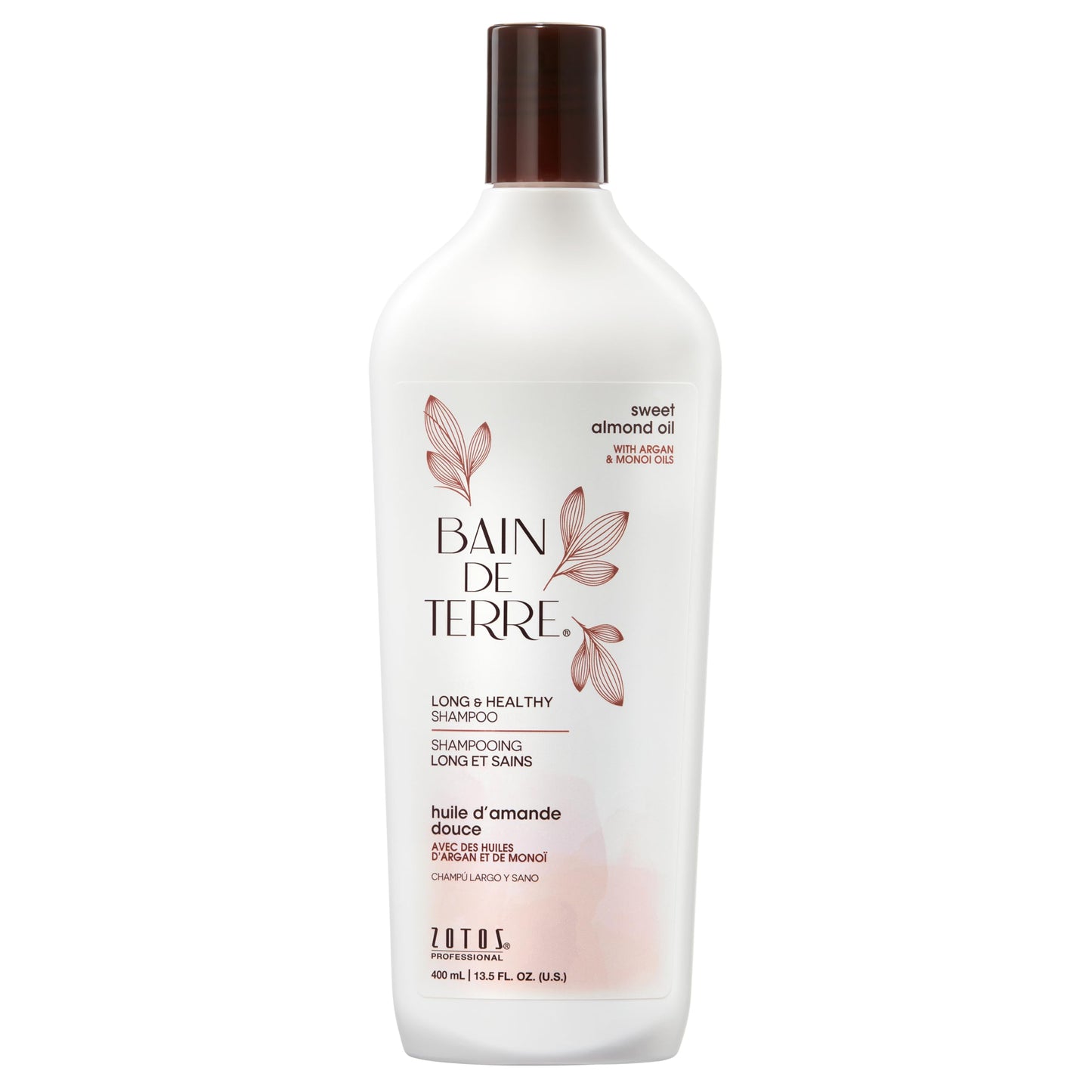 Bain de Terre Sweet Almond Oil Long & Healthy Shampoo, Strength & Protection for Weak, Damaged Hair, with Argan & Monoi Oils, Paraben-Free Beauty & Personal Care Bain de Terre