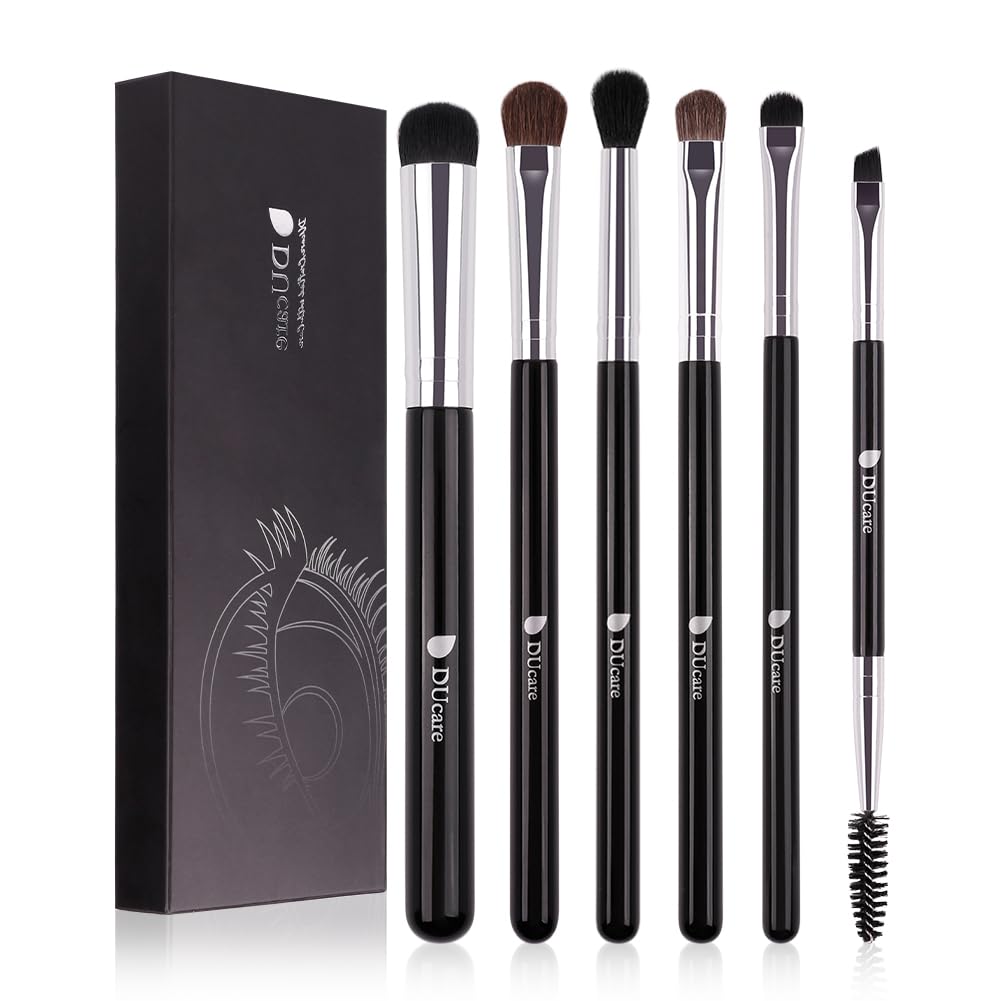 DUcare Eye Makeup Brush Set, 6 Pcs Professional Eyeshadow Blending Makeup Brushes for Concealer Eyebrows Eyeliner, Soft Hairs & Wood Handle Beauty & Personal Care DUcare