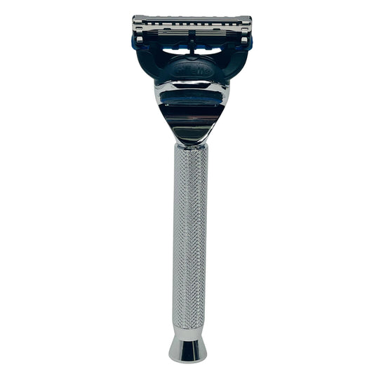 G.B.S Men's - 5 Blade Compatible Shaving Razor Textured Handle 1 Razor Handle and 1 Cartridges - Razors for Men Sensitive Skin, 5 Blade Razor, Mens Beauty and Personal Care G.B.S