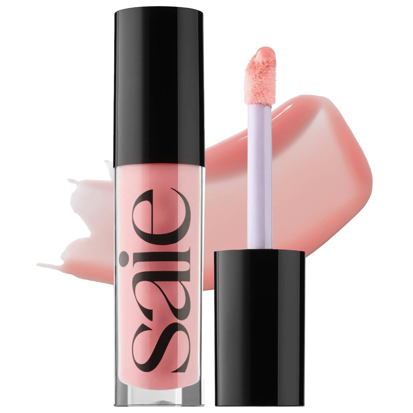 Saie Glossybounce - Hydrating Lip Gloss and Tinted Lip Oil Hybrid with Hyaluronic Acid & Jojoba Oil for Non-Sticky, Ultra-Shiny, Plump & Soft Lips - Beauty & Personal Care Saie