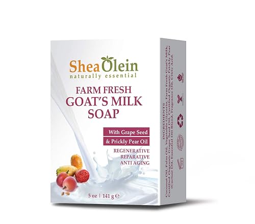 FARM FRESH GOAT'S MILK SOAP WITH GRAPE SEED & PRICKLY PEAR OIL Beauty & Personal Care SheaOlein Naturally Essential
