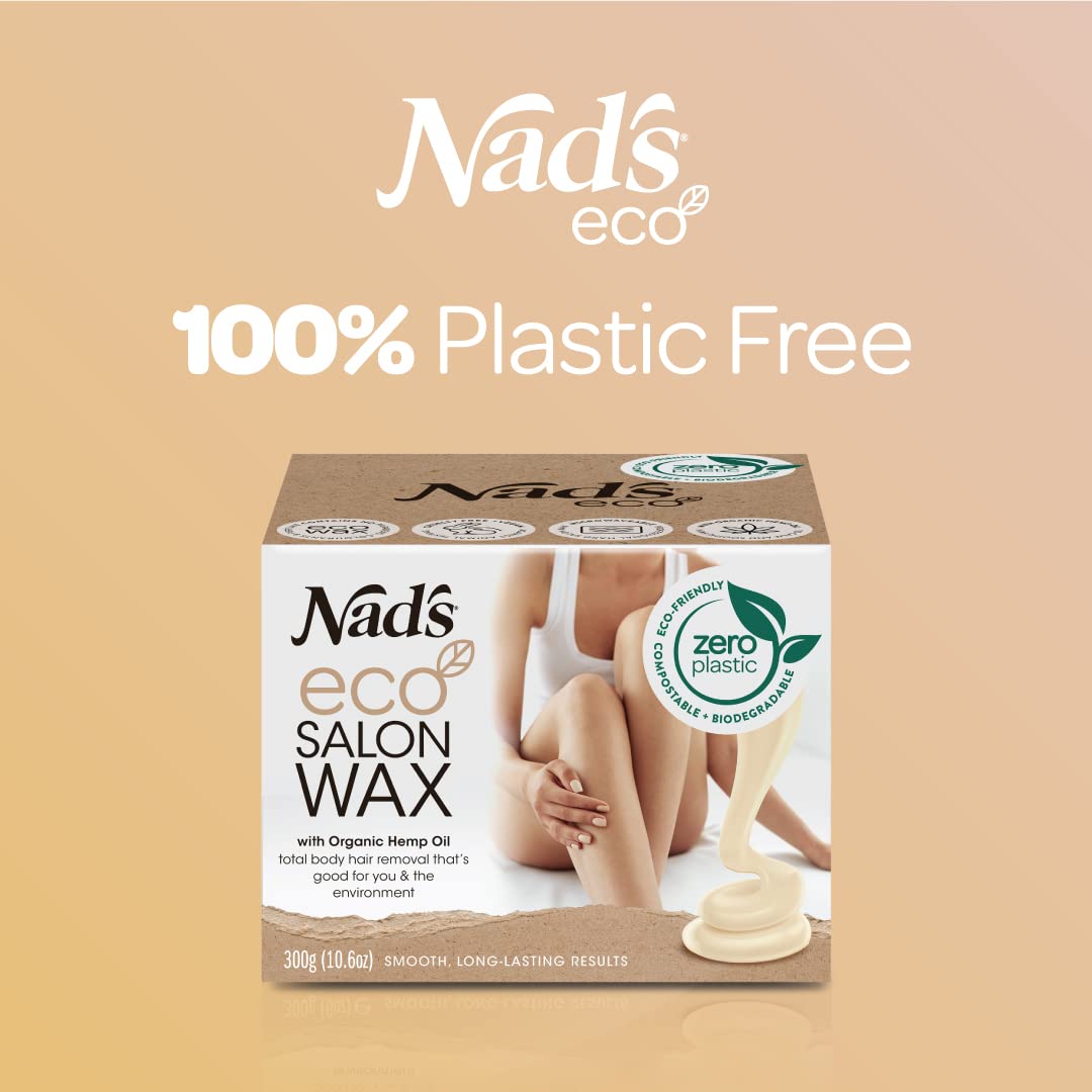 Nad's Professional Microwaveable Hard Stripless Wax - Plastic-Free, Vegan, 300g with Wooden Spatula Beauty and Personal Care Nad's