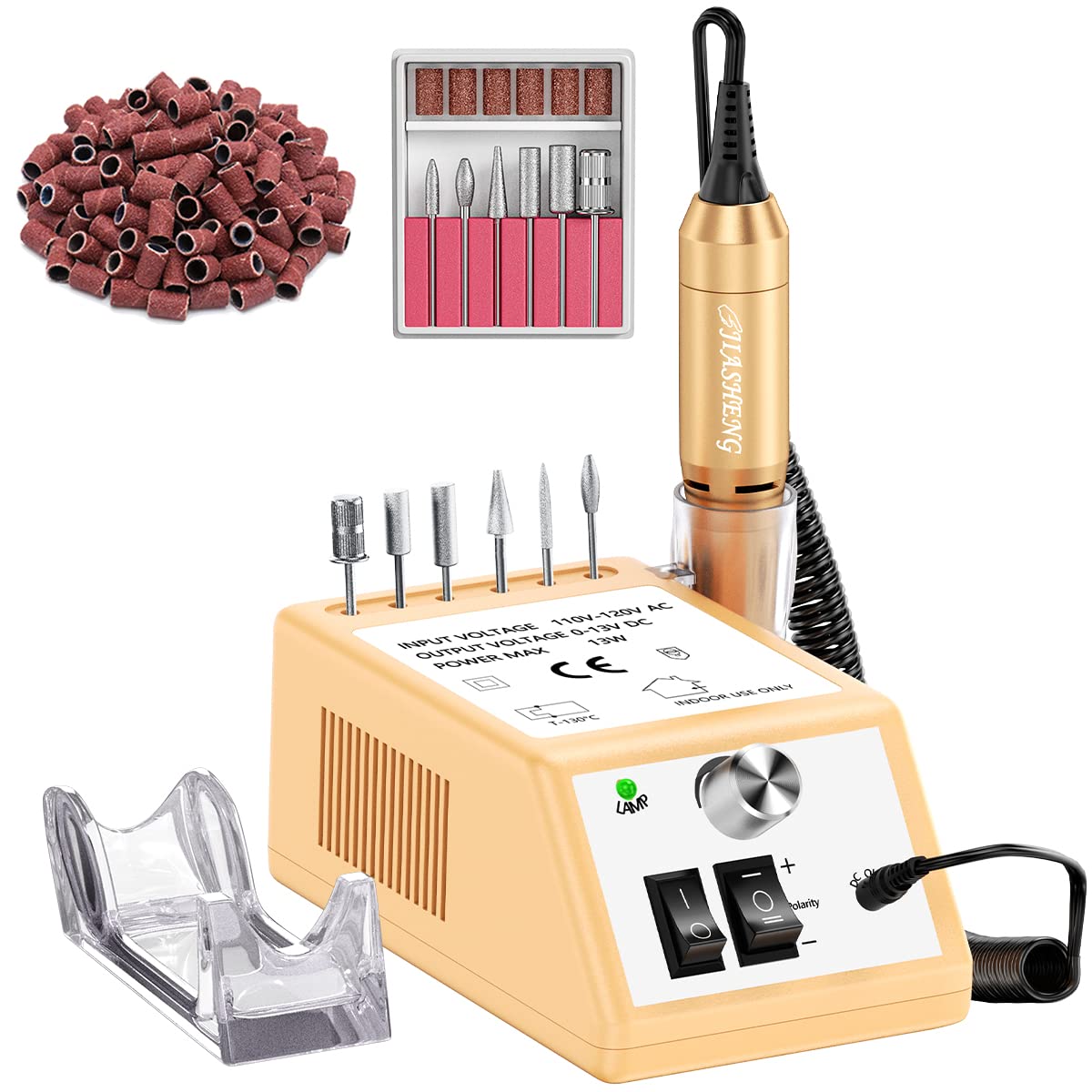Jiasheng Professional Nail Drill, 20000rpm Electric Nail Drill Machine, Electronic Nail File Drills for Acrylic Nails Gel Nails Manicure Pedicure Beauty & Personal Care JIASHENG
