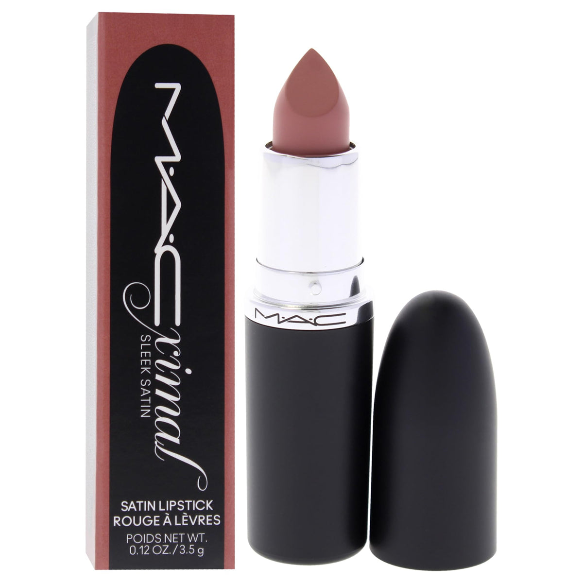 Macximal Sleek Satin Lipstick - 835 Modesty by MAC for Women - 0.12 oz Lipstick