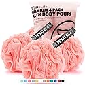 Loofah Sponge Bath Sponge for Women Men 4 Pack (Pink) Beauty & Personal Care WhaleLife