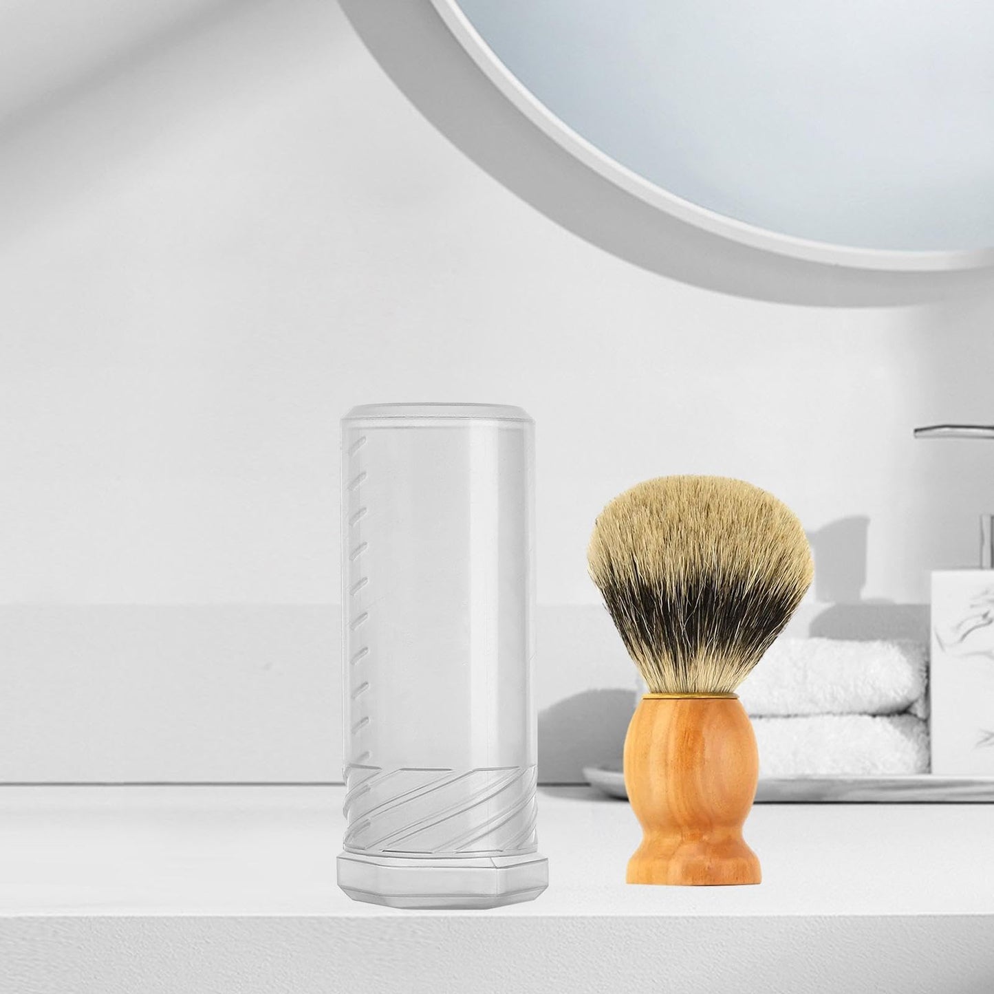 Shaving Brush Travel Case Shave Brush Holder with Adjustable Height Beard Brush Container Tube for Birthday Party Men Father Beauty and Personal Care kowaku
