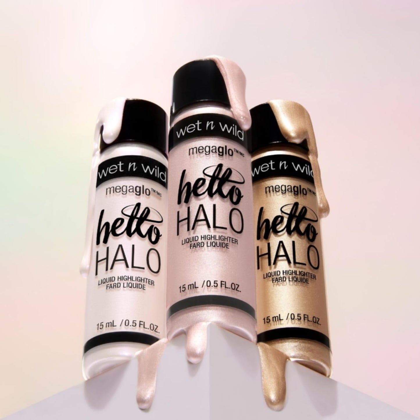 wet n wild MegaGlo Hello Halo Liquid Highlighter Makeup, Shimmer, Gold Guilded Glow Beauty & Personal Care wet n wild