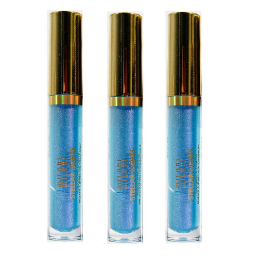 Pack of 3 Milani Stellar Lights Holographic Lip Gloss, Iridescent Blue 02 Beauty & Personal Care Milani