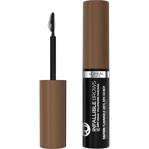 L'Oreal Paris Infallible Volumizing 24H Wear Brow Mascara, Long Lasting Eyebrow Makeup for 2X Fuller Eyebrows, 6.0 Light Brunette, 0.13 Fl Oz Beauty & Personal Care L'Oreal Paris