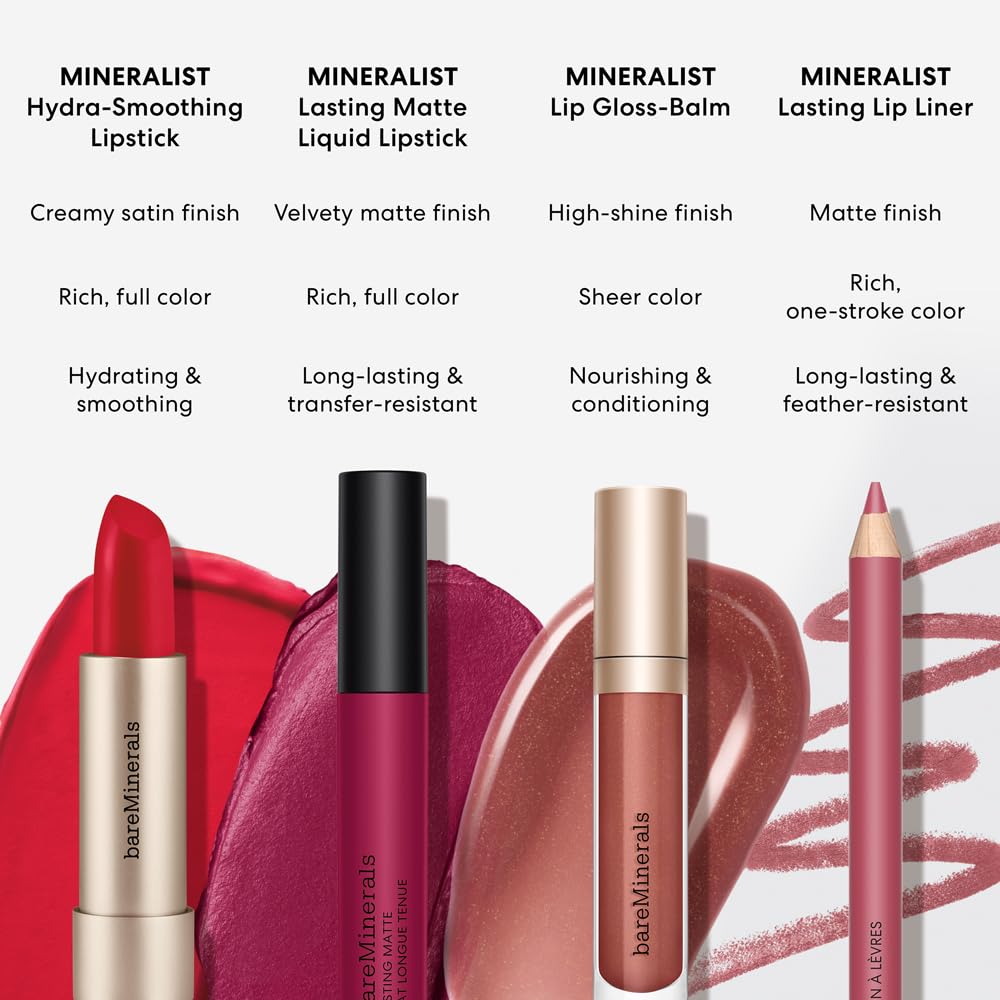 bareMinerals Mineralist Lip Gloss-Balm, Love, Vegan, Cruelty-Free & Dermatologist-Tested Beauty & Personal Care bareMinerals