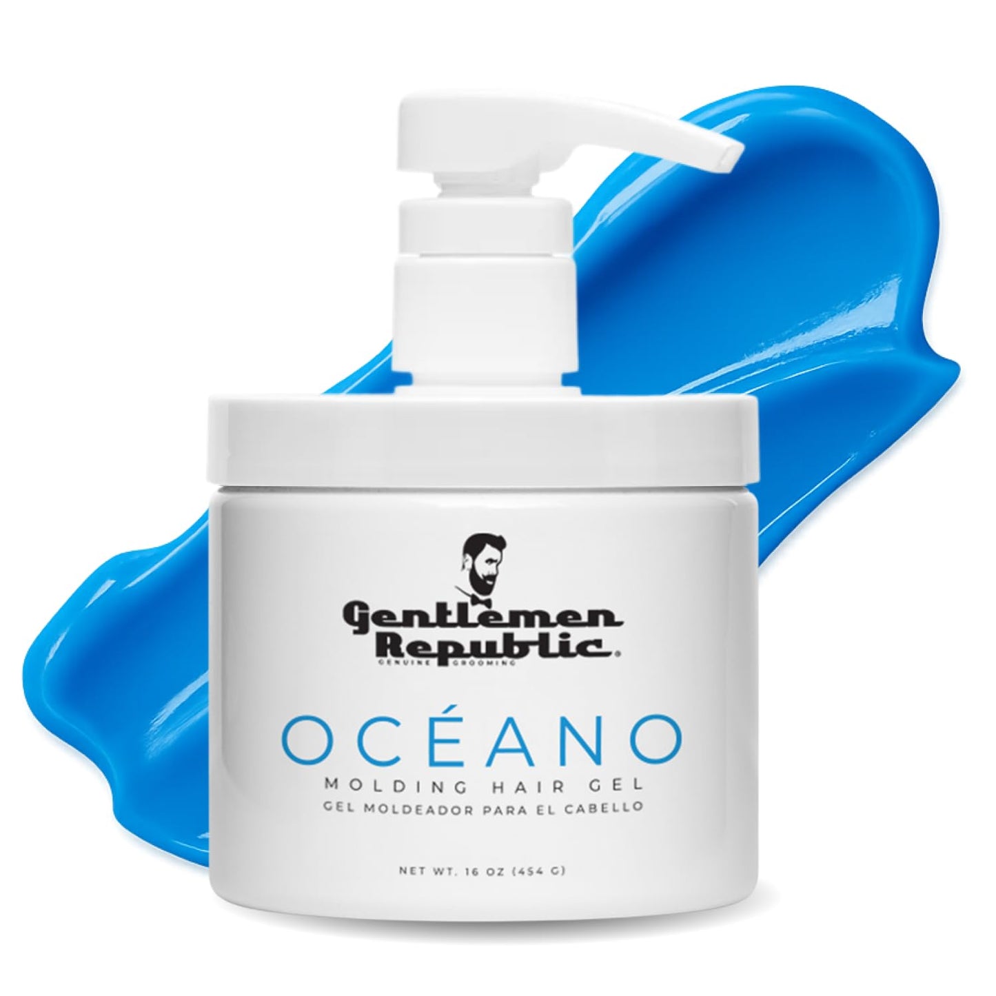Gentlemen Republic Oceano Men's Hair Gel 16oz W/Pump - Strong Touchable Hold and High Shine Styling Gel for Hair, 100% Alcohol-Free Professional Beauty & Personal Care Gentlemen Republic