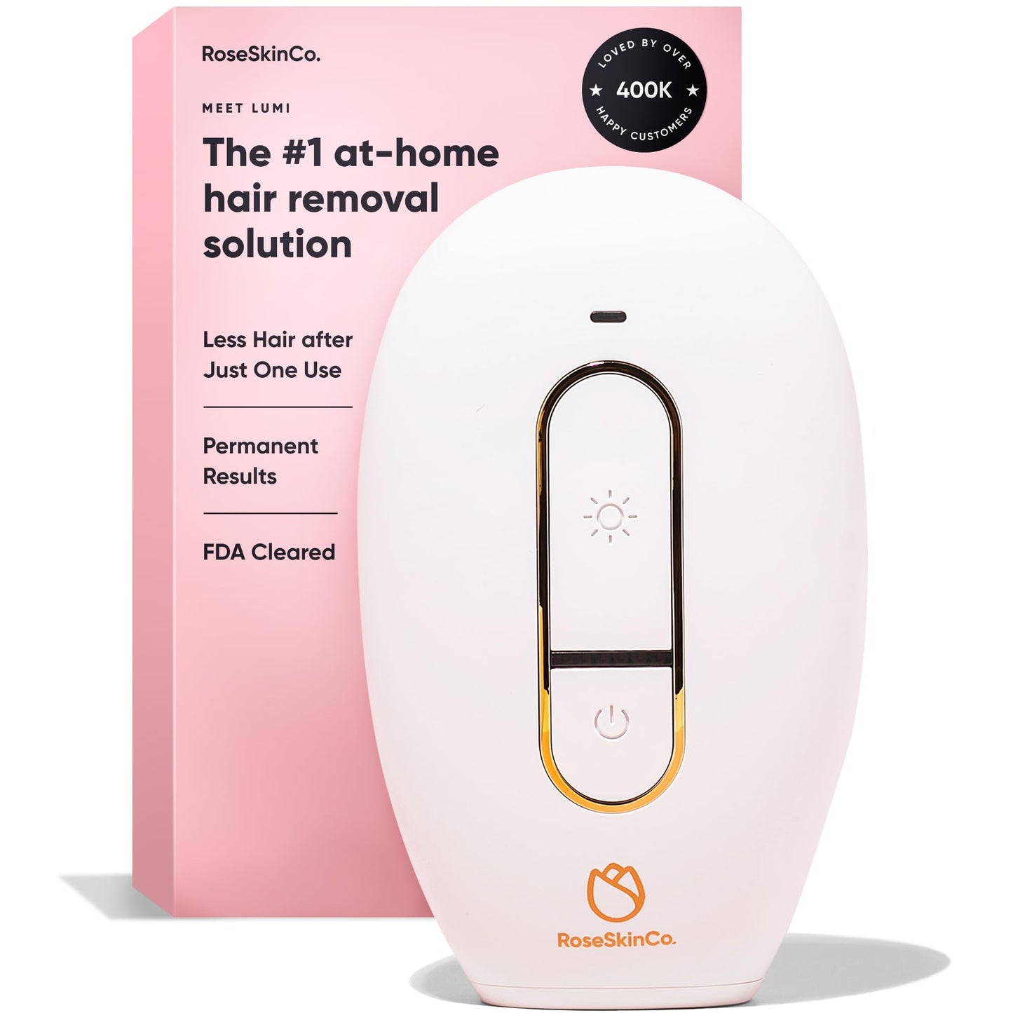 RoseSkinCo Lumi IPL Laser Hair Removal Device, At Home Permanent Hair Reduction on Face, Bikini, Legs, Arms, Underarms, Safe & Gentle Intense Pulsed Beauty and Personal Care RoseSkinCo
