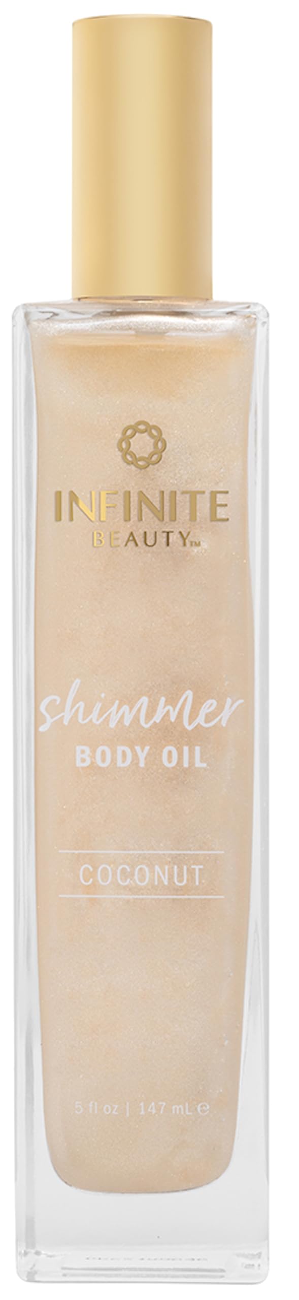 Infinite Beauty Shimmer Body Oil - 5 Fl Oz | Coconut & Gold Glitter for Radiant Skin | Hydrating & Illuminating | Perfect After Bath | Adds a Beauty & Personal Care Infinite Beauty