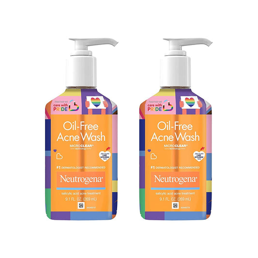 Neutrogena Oil-Free Acne Fighting Facial Cleanser, 2% Salicylic Acid Acne Treatment, Daily Oil Free Acne Face Wash, Special Care with Pride Packaging Beauty & Personal Care Neutrogena